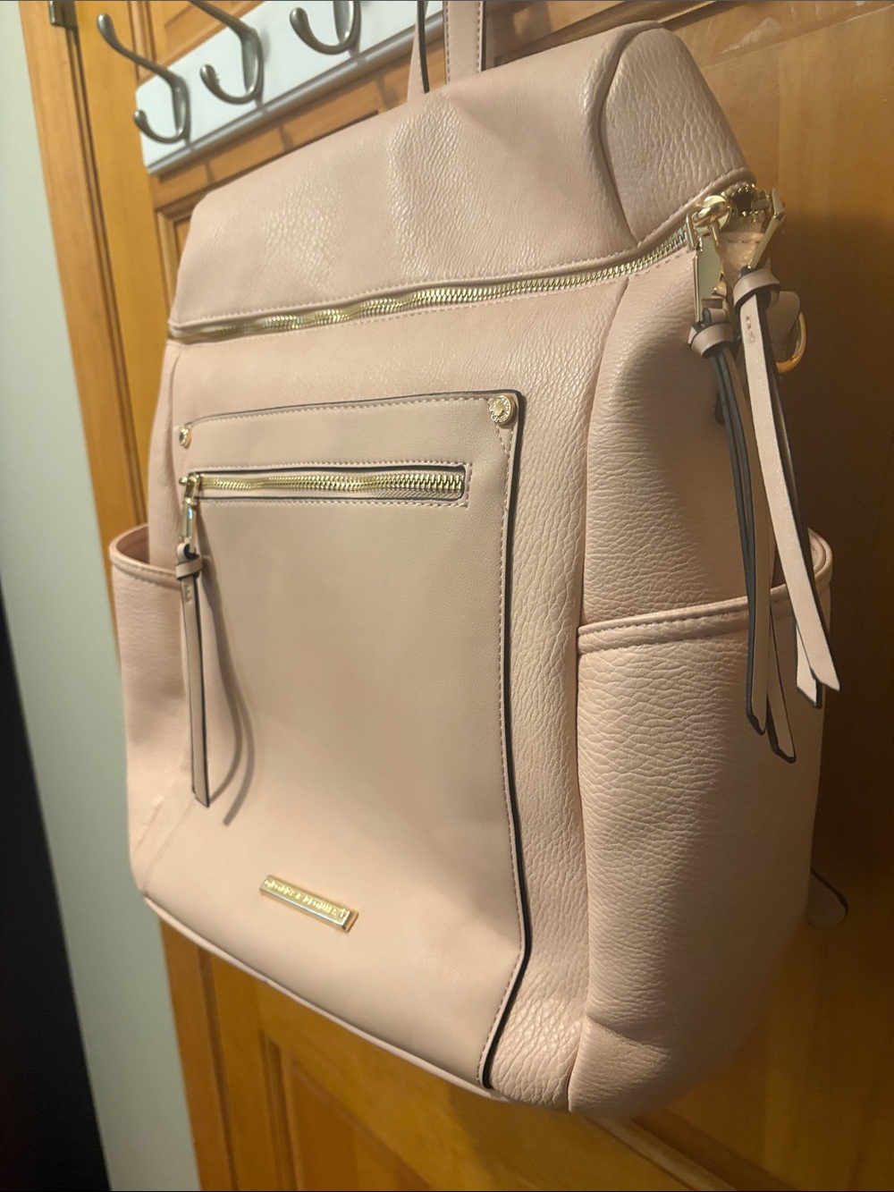 Poppy & Peonies Pale Blush commuter Backpack. Missing Crossbody strap. - Picture 4 of 8